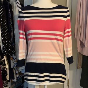 Chaps three-quarter sleeve boat neck top